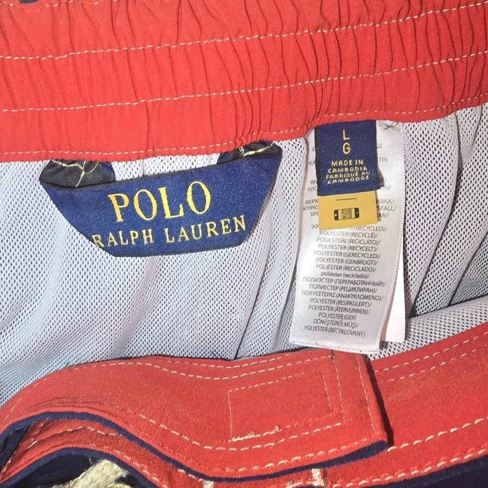 Polo Ralph‎ Lauren Swim Swimwear Shorts Mens Large Blue Cargo Drawstring Trunks